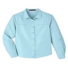 Harriton&reg; Ladies Key West Long-Sleeve Performance Staff Shirt Cloud Blue