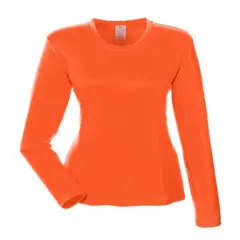 UltraClub&reg; Ladies Cool & Dry Performance Long-Sleeve Top Bright Orange