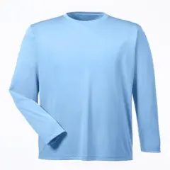 UltraClub&reg; Dry Performance Long-Sleeve Top Columbia Blue