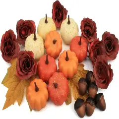 Fake Pumpkins for Table Decoration, 25 Pcs Orange