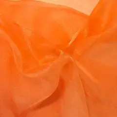 1 Yard Sparkle Crystal Sheer Organza, 60&Prime; Wide 100% Polyester Shiny Fabric Orange