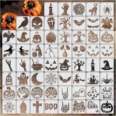 Small Halloween Stencils for Painting on Wood (60 Boo)