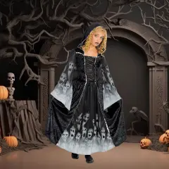 Black Forsaken Soul Costume for Girls Halloween Scary Ghost Dress Up Outfit