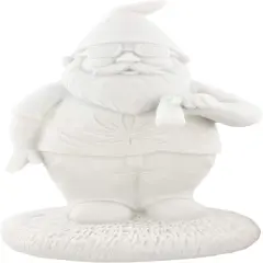 Gnude Gnomes - Unpainted Smoking Gnome, 8.5" Inches - DIY Paint Your Own Gnome