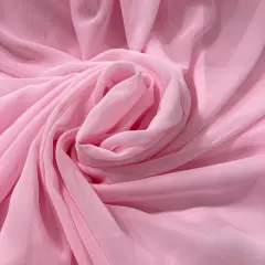 1 Yard Chiffon Fabric in 60" Wide, Sheer Lightweight Polyester for Dresses & Formal Wear Pink