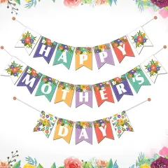 Mother&rsquo;s Day Banner Happy Mom Day Colorful Decorations