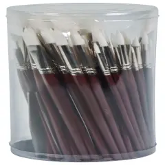 Sax Optimum White Synthetic Taklon Paint Brushes, Assorted Sizes, Set of 72