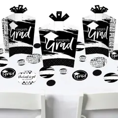 Big Dot of Happiness Black and White Grad Best is Yet to Come 2025 Graduation Party Decor and Confetti Terrific Table Centerpiece Kit 30 Ct