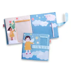 HABA Baby Photo Album - Guardian Angel Soft Cloth Baby Photo Albums - Holds 8 4x6 Photos - New Baby Gift, Sensory Toy for Infants and Toddlers Multicolor