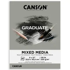 Canson Graduate Toned Mixed Media Pad Grey 9"x12"-20 sheets