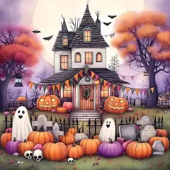 Halloween Pumpkin Ghost Diamond Painting Kits