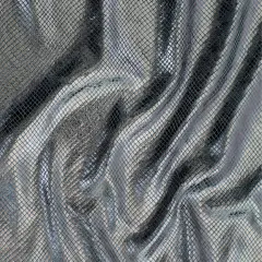 1 Yard Foiled Diamond Snake Velvet Fabric Polyester Spandex for Dancewear, Costumes & Crafts 60" Wide Charcoal