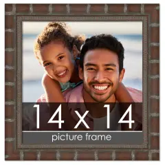 14x14 Modern Bamboo Picture Frame with UV-Resistant Acrylic & Acid Free Backing, Available in5 Finishes - Gold, Silver, Brown, Black, and Natural