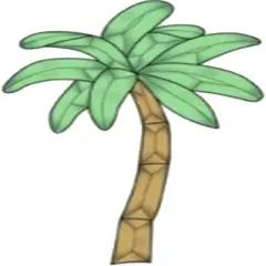 6-3/4" X 12-1/4" Colored Exquisite Glass Palm Tree Bevel Cluster COEC123