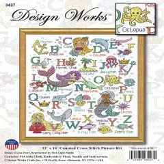 Design Works Counted Cross Stitch Kit 12"X16"-Mermaid ABC