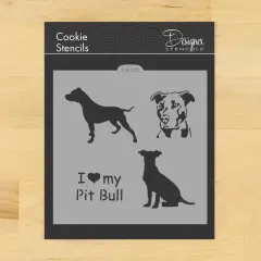 I Love My Pit Bull Cookie & Craft Stencil | CM102 by Designer Stencils | Cookie Decorating Tools | Baking Stencils for Royal Icing, Airbrush, Dusting Powder | Craft Stencils for Canvas, Paper, Wood | Reusable Food Grade Stencil