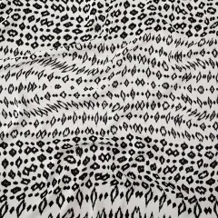 1 Panel White and Black Abstract Printed Silk Chiffon Sheer Overlay Fabric 54 Inch Width