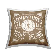 Stupell Industries Adventures Compass Phrase Outdoor Pillow, 18 x 7 x 18