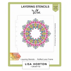 Lisa Horton Crafts Layering Stencils 6"X6"-Ruffled Lace Frame