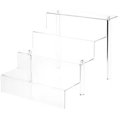 Plymor Clear Acrylic Large 4-Step Display Stairs