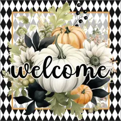 Welcome Fall Foliage Harlequin Sign