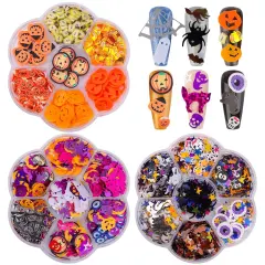 3D Boxes Halloween Nail Art Glitter