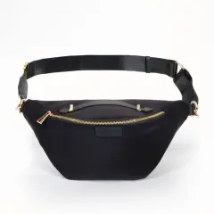 Black Oversized Fanny Pack, Plus Size Crossbody Bag with Adjustable Belt Straps