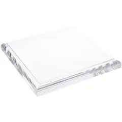 Plymor Clear Acrylic Square Display Base with Ogee Edge, 6.5" W x 6.5" D x 0.75" H