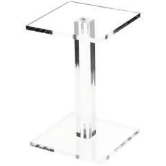 Plymor Clear Acrylic Square Barbell Pedestal Display Riser 6.5 inches (Height) x 4 inches (Width) x 4 inches (Depth) (1/4 inches thick)