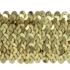 5 yards of 5 Row 1 3/4" Metallic Stretch Sequin Trim | 5 yard cut Gold