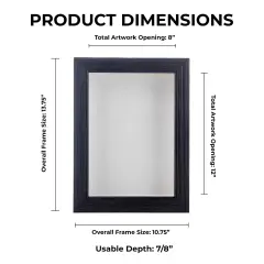 Rustic Black Wood Shadow Box Frame with Acrylic Front - White Suede Backing, 30 Sizes