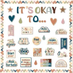 Mental Health Posters It's Okay to Boho Bulletin Board Set