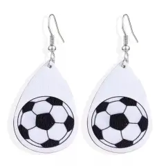 Waterdrop Leather Earrings Boho Hook Drop Dangle Jewelry Soccer 4