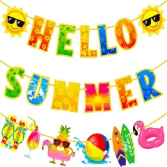 Sun Signs Birthday Beach Pool Party Bunting Garland Banner Supplies
