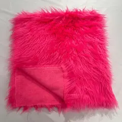 1 Yard Shaggy Faux Fox Fur Soft Vegan Fabric for Crafts, Costumes & Home Decor Projects Shocking Pink