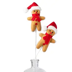 25" Plush Gingerbread Man Spray - Christmas Wreath, Christmas Tree and Garland Decor