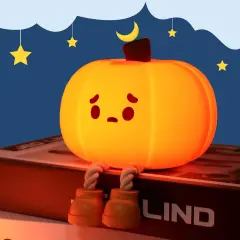 Cute Silicone Pumpkin Light Squishy Touch Nightlight