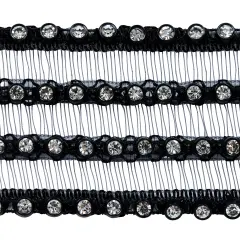 5 yards of Aliya 1-1/2" Wide 4 Row Rhinestone Trim | 5 yard cut