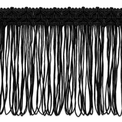 5 Yards of Bertrand 4" Loop Chainette Fringe Trim | 5 yard cut Black