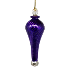 Shiny and Cute Egyptian Glass - Stretched Teardrop - Purple