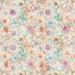 Multi Color Fairy Flowers 44"/45" Fabric Per Yard