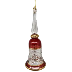 Gold Cut Etched Bell - Red