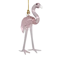 Long Legged Pink Flamingo Egyptian Glass Ornament