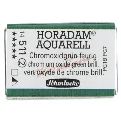 Schmincke Horadam Aquarell Watercolor - Chromium Oxide Green Brilliant, Full Pan