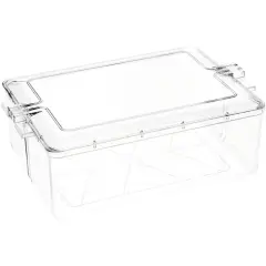 Pioneer Plastics 195C Clear Rectangular Plastic Container, 10.625" W x 7.625" D x 3.75" H