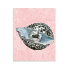 Stupell Industries Disco Oyster on Pink Wall Plaque Design by Lil' Rue