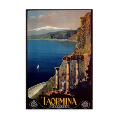 Stupell Industries Tormina Italy Travel Poster Canvas Design by Marcus Jules