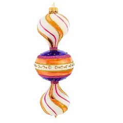 Metzler Bros. 9.0 Inch Pretty Drop Christmas Tree Ornament , Christmas Decor Beautiful Drop Ornament Stripes Multicolored