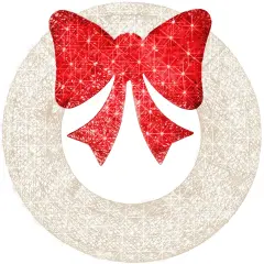 Best Choice Products 36in Pre-Lit Outdoor Christmas Wreath, LED Metal Holiday D&eacute;cor w/ 120 Lights, Bow White/Red