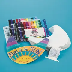 S&S Worldwide Paper Visors Craft Kit. Color-Your-Own Visor, Great for Camps, Schools, Kids' Parties, Includes Instructions, Elastic, Non-Toxic Markers and Cardstock Visors. 7-1/2" x 10". Pack of 48.
